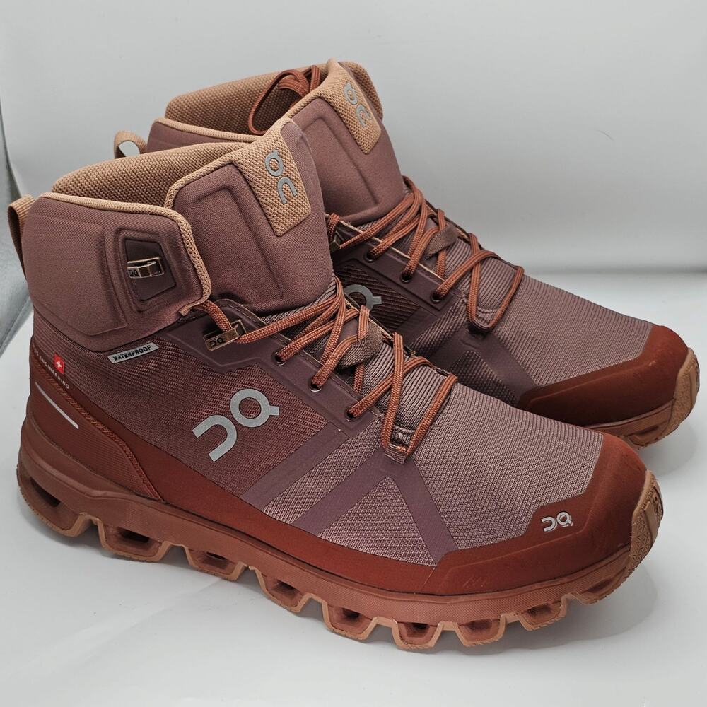 On Cloudrock Grape Hazel Waterproof Boots Womens 9.5 UK 7.5 Hiking Trail Shoe